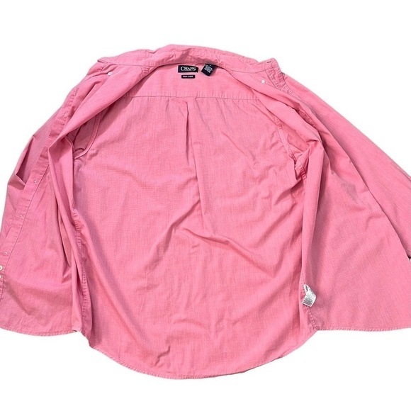 CHAPS Men’s Light Red Long Sleeve Button Down Shirt sz M - Picture 5 of 9